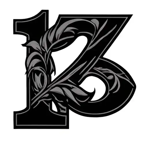 signature crossing number 19 tattoo design idea