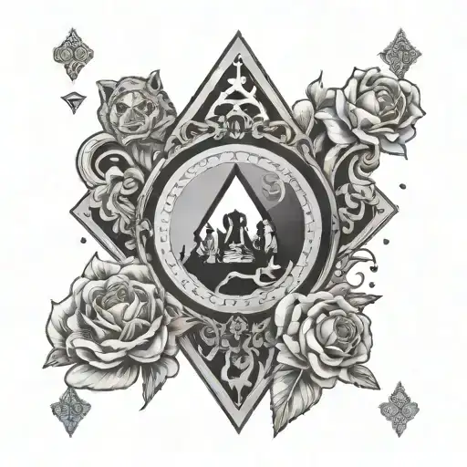 family strength tarot card tattoo design idea