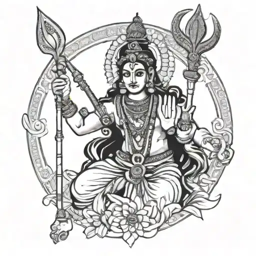 Lord Rama, Krishna, Shiva tattoo design idea