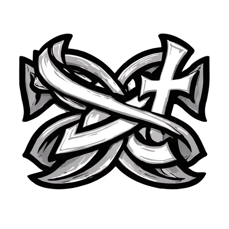 cross/ religious greek tattoo design idea