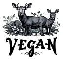 Vegan logo with animals tattoo design idea