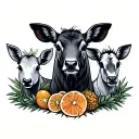 Vegan logo with animals tattoo design idea