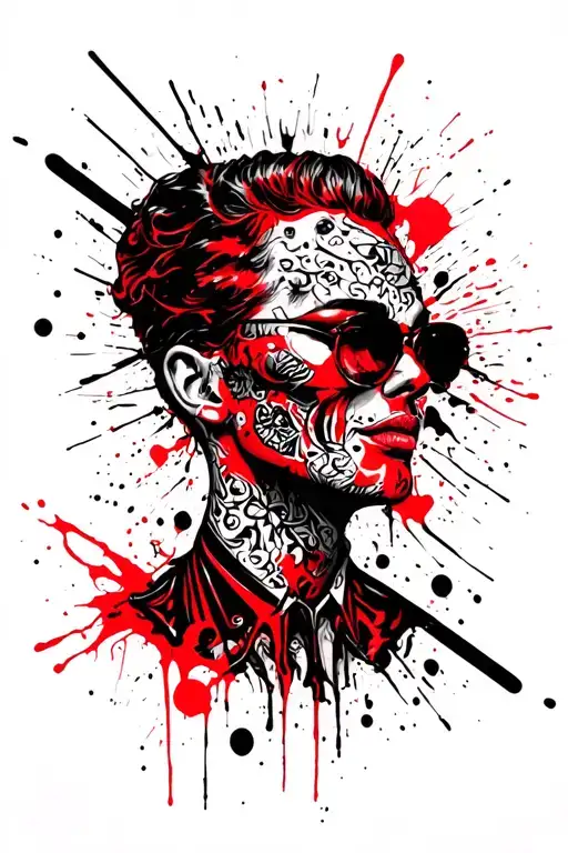 Sablier and show Deluxe, a mixture of concepts of wealth, time that flows and happiness. tattoo design idea