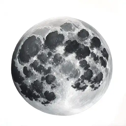 Full Moon With Clouds tattoo design idea