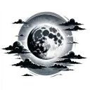 Full Moon With Clouds tattoo design idea