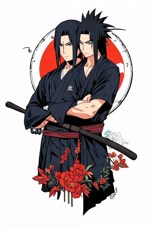Itachi Uchiha and Sasuke Uchiha tattoo design idea