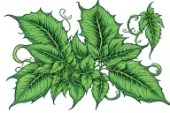weed leaf morphing tattoo design idea