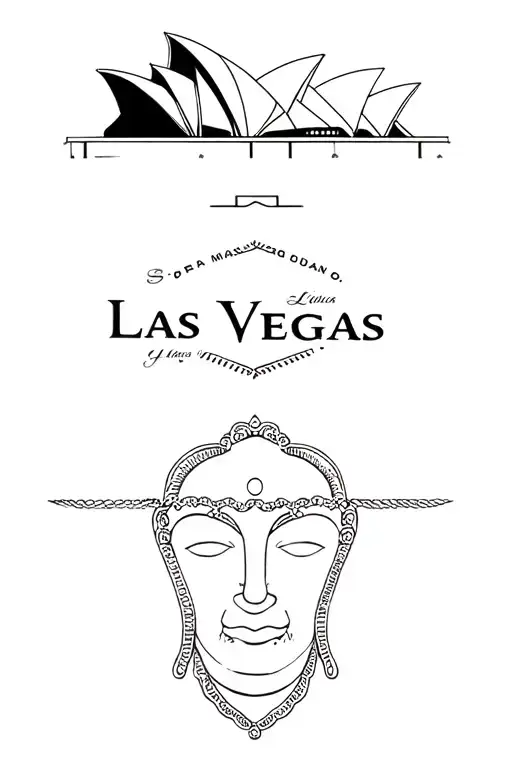 opera house, Brooklyn bridge, St Lucia piton, Las Vegas sign, colosseum, Buddha from Bangkok, Nepal, safari in Africa tattoo design idea