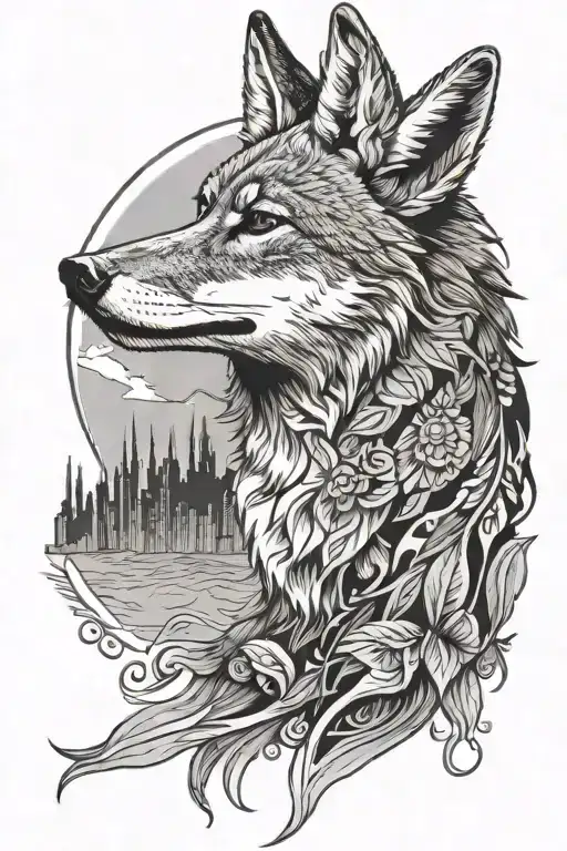 a coyote tattoo design idea