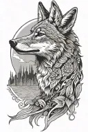 a coyote tattoo design idea