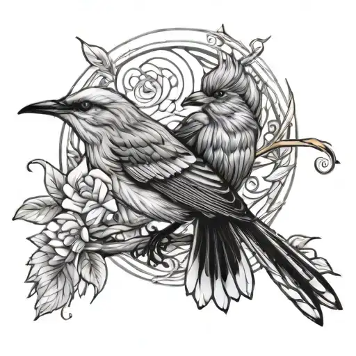 mockingbird tattoo design idea