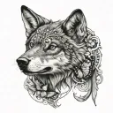 Wolf Butterfly tattoo design idea