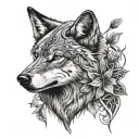 Wolf Butterfly tattoo design idea