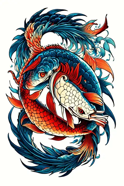 Pisces and Scorpio zodiac sign tattoo design idea