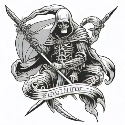 military police grim reaper tattoo design idea