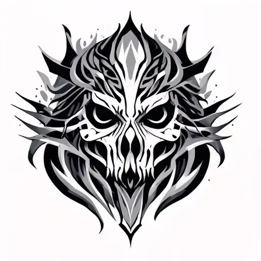 Cyber Tribal tattoo design idea