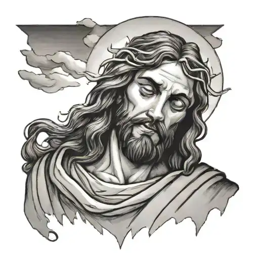 JESUS CALM STORM SIMPLE tattoo design idea