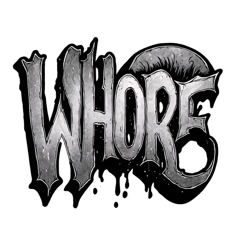"Whore" whore tattoo design idea