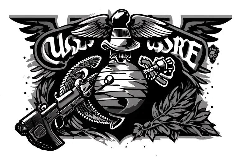 usmc tattoo design idea