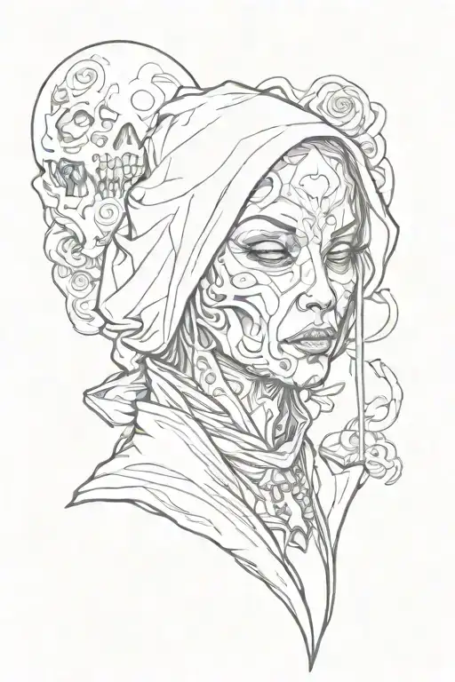 Sexy Ghostface killer tattoo design idea