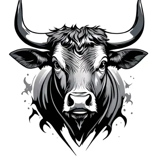 bull on the pectoral tattoo design idea
