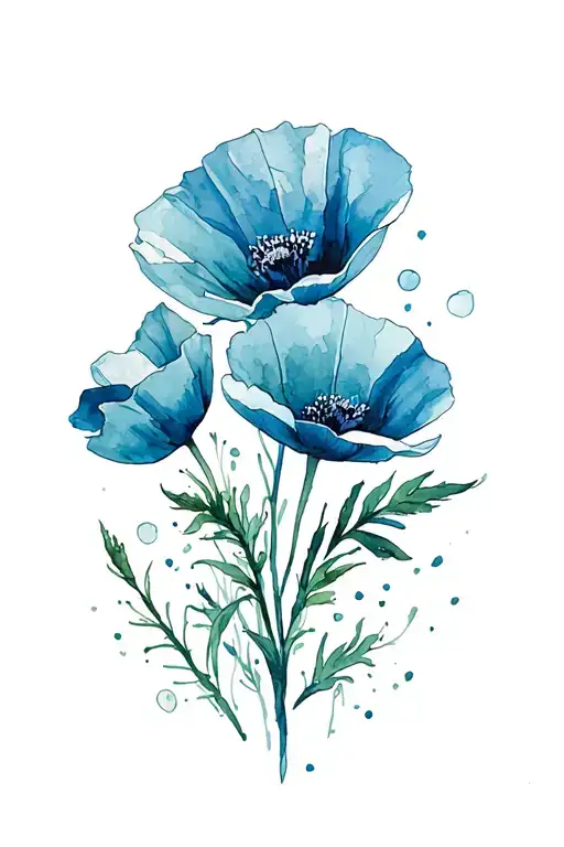 california poppies tattoo design idea