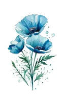california poppies tattoo design idea