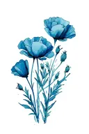 california poppies tattoo design idea