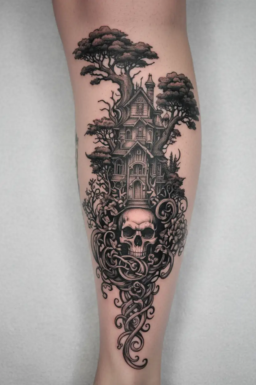 outdoors, manly tattoo design idea