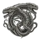 xenomorph ouroboros tattoo design idea
