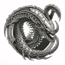 xenomorph ouroboros tattoo design idea
