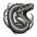 xenomorph ouroboros tattoo design idea