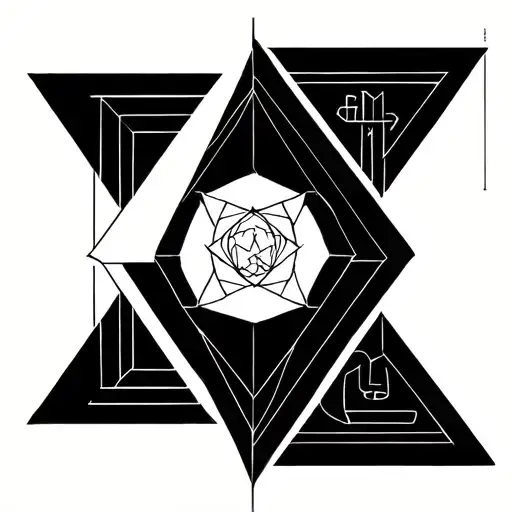 antichrist inside triangle and language japanese tattoo design idea