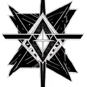 antichrist inside triangle and language japanese tattoo design idea
