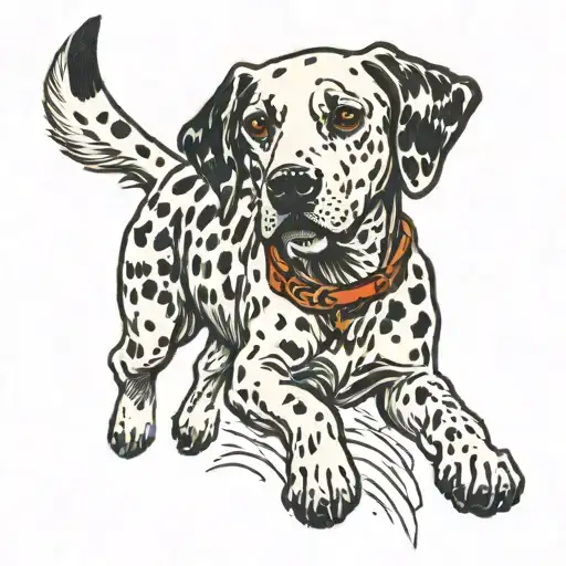 dalmatian running tattoo design idea