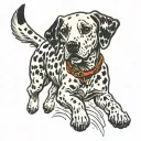 dalmatian running tattoo design idea