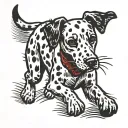 dalmatian running tattoo design idea