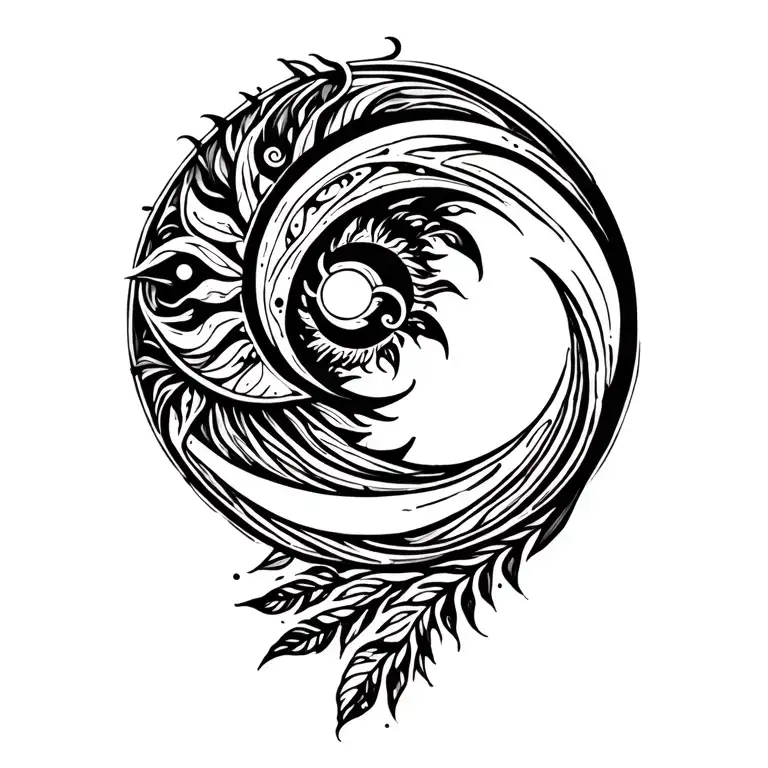 That> 🌀 Sun and Moon Nature Inspired Tattoo featuring tattoo design idea
