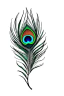 Colourful peacock feather attached tattoo design idea
