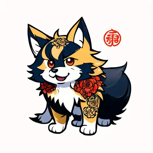 growlithe and arcanine tattoo design idea