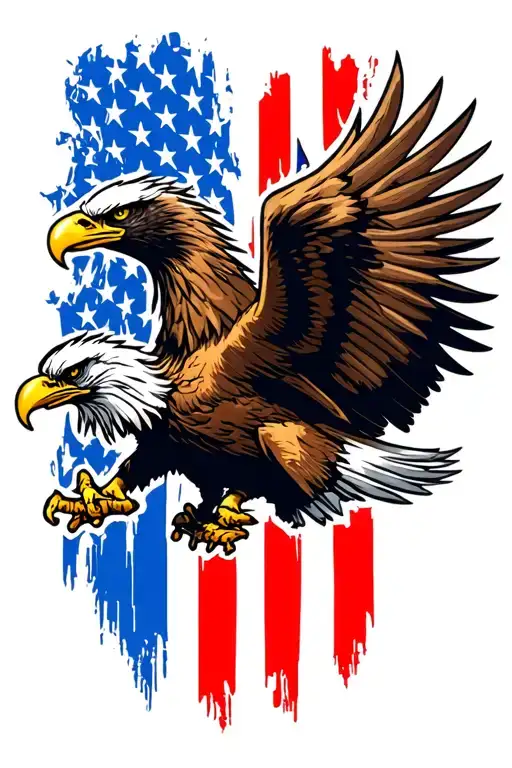 distressed American  eagle tattoo design idea