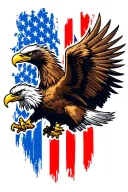 distressed American  eagle tattoo design idea