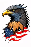 distressed American  eagle tattoo design idea