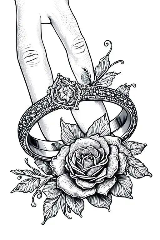 wedding ring finger tattoo design idea