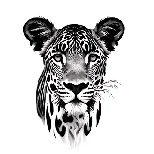 African safari background black and white tattoo design idea
