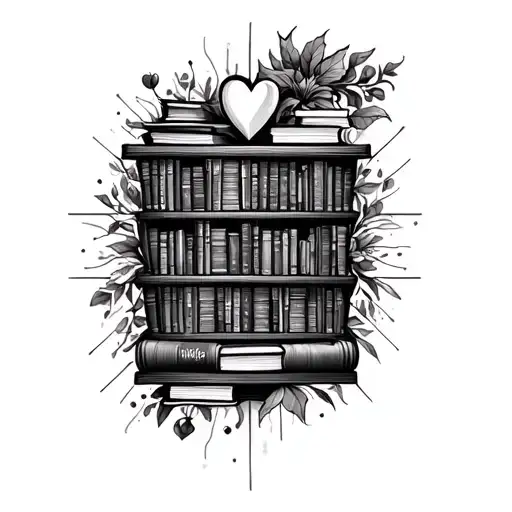 i love library tattoo design idea