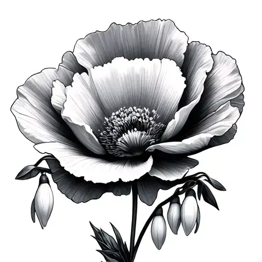 Poppy And Snowdrop tattoo design idea