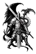 Templar warrior against Demons tattoo design idea