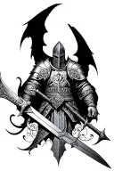 Templar warrior against Demons tattoo design idea
