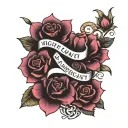 Creative minimal tattoo with phrase "Was mich nicht umbringt, macht mich stärker" also including breast cancer ribbon tattoo design idea